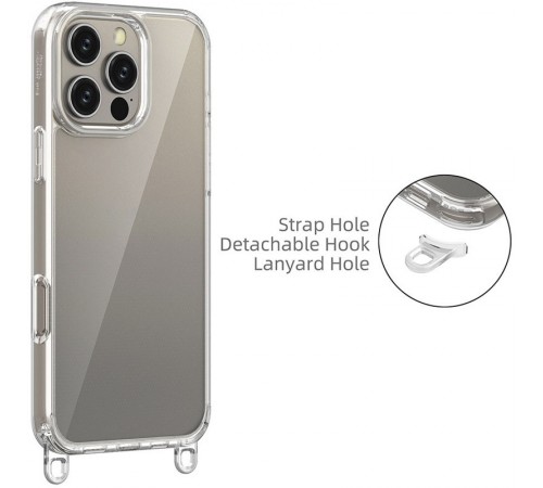 Чохол TPU Transparent with Straps для Apple iPhone 12 Pro Max (6.7") Grey Чохол TPU Transparent with Straps для Apple iPhone 12 Pro Max (6.7") Grey