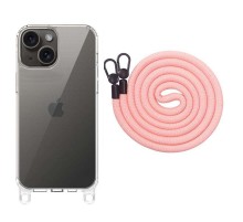 Чохол TPU Transparent with Straps для Apple iPhone 13 / 14 (6.1") Light Pink