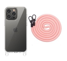Чохол TPU Transparent with Straps для Apple iPhone 15 Pro (6.1") Light Pink