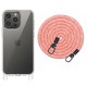 Чохол TPU Transparent with Straps для Apple iPhone 15 Pro (6.1") Red / White