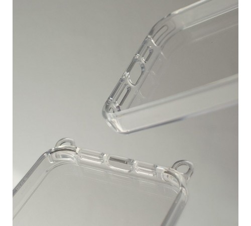 Чохол TPU Transparent with Straps для Apple iPhone 15 Pro (6.1") Red / White Чохол TPU Transparent with Straps для Apple iPhone 15 Pro (6.1") Red / White
