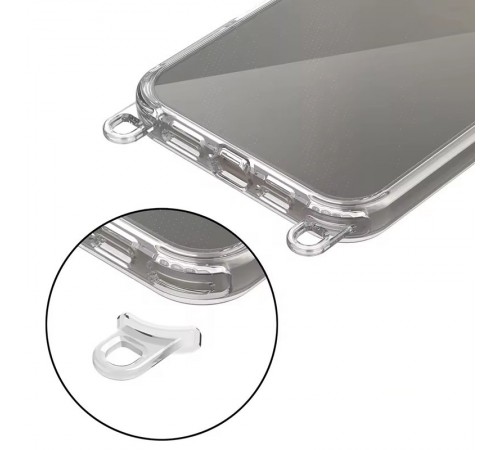 Чохол TPU Transparent with Straps для Apple iPhone 15 Pro (6.1") Red / White Чохол TPU Transparent with Straps для Apple iPhone 15 Pro (6.1") Red / White