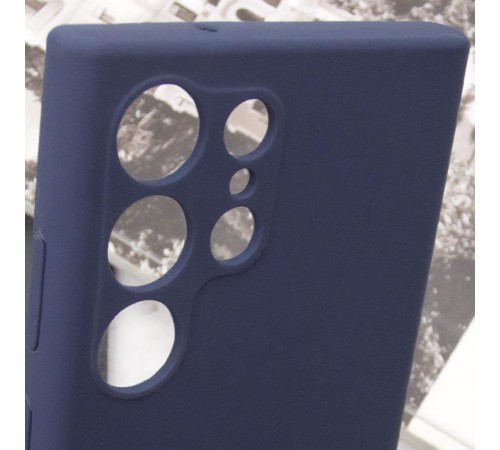 Чохол Silicone Cover Lakshmi Full Camera (AAA) with Logo для Samsung Galaxy S23 Ultra Темно-синій / Midnight blue