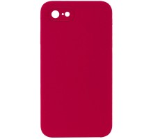 Silicone Case Square Full Camera Protective (AA) NOLOGO для Apple iPhone 7 / 8 / SE (2020) (4.7") Червоний / Rose Red