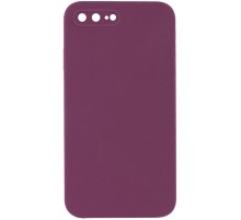 Silicone Case Square Full Camera Protective (AA) NOLOGO для Apple iPhone 7 plus / 8 plus (5.5") Бордовий / Maroon