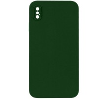 Silicone Case Square Full Camera Protective (AA) NOLOGO для Apple iPhone X / XS (5.8") Зелений / Army green