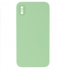 Silicone Case Square Full Camera Protective (AA) NOLOGO для Apple iPhone X / XS (5.8") М'ятний / Mint