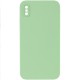 Silicone Case Square Full Camera Protective (AA) NOLOGO для Apple iPhone X / XS (5.8") М'ятний / Mint