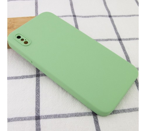 Silicone Case Square Full Camera Protective (AA) NOLOGO для Apple iPhone X / XS (5.8") М'ятний / Mint Silicone Case Square Full Camera Protective (AA) NOLOGO для Apple iPhone X / XS (5.8") М'ятний / Mint
