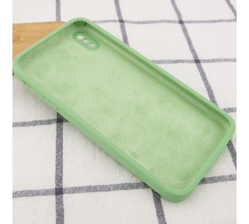 Silicone Case Square Full Camera Protective (AA) NOLOGO для Apple iPhone X / XS (5.8") М'ятний / Mint Silicone Case Square Full Camera Protective (AA) NOLOGO для Apple iPhone X / XS (5.8") М'ятний / Mint