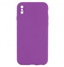 Silicone Case Square Full Camera Protective (AA) NOLOGO для Apple iPhone X / XS (5.8") Фіолетовий / Grape