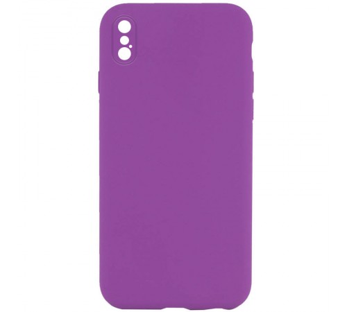 Silicone Case Square Full Camera Protective (AA) NOLOGO для Apple iPhone X / XS (5.8") Фіолетовий / Grape Silicone Case Square Full Camera Protective (AA) NOLOGO для Apple iPhone X / XS (5.8") Фіолетовий / Grape