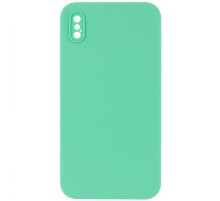 Silicone Case Square Full Camera Protective (AA) NOLOGO для Apple iPhone XS Max (6.5") Зелений / Spearmint