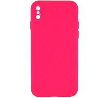Silicone Case Square Full Camera Protective (AA) NOLOGO для Apple iPhone XS Max (6.5") Рожевий / Barbie pink