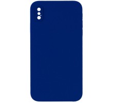Silicone Case Square Full Camera Protective (AA) NOLOGO для Apple iPhone XS Max (6.5") Синій / Deep navy