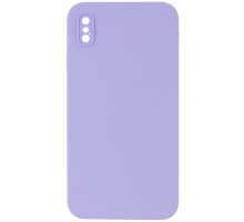 Silicone Case Square Full Camera Protective (AA) NOLOGO для Apple iPhone XS Max (6.5") Бузковий / Dasheen
