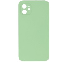 Silicone Case Square Full Camera Protective (AA) NOLOGO для Apple iPhone 11 (6.1") М'ятний / Mint