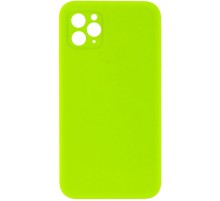 Silicone Case Square Full Camera Protective (AA) NOLOGO для Apple iPhone 11 Pro (5.8") Салатовий / Neon green