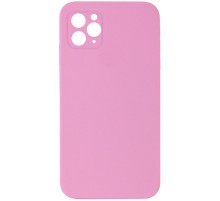 Silicone Case Square Full Camera Protective (AA) NOLOGO для Apple iPhone 11 Pro Max (6.5") Рожевий / Light pink