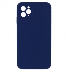 Чохол Silicone Case Square Full Camera Protective (AA) NOLOGO для Apple iPhone 11 Pro Max (6.5") Темно-синій / Midnight blue