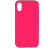 Чохол Silicone Case Full Protective (AA) NO LOGO для Apple iPhone X / XS (5.8") Рожевий / Barbie pink