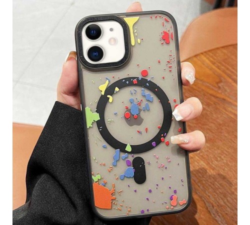Чохол TPU+PC Flush with MagSafe для Apple iPhone 11 (6.1") Titanium black Чохол TPU+PC Flush with MagSafe для Apple iPhone 11 (6.1") Titanium black