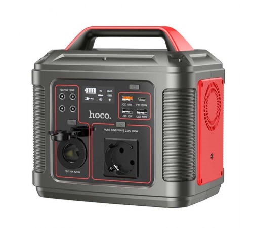 Портативна зарядная станция Hoco DB28 300W 296Wh 80000mAh Silver / Red Портативна зарядная станция Hoco DB28 300W 296Wh 80000mAh Silver / Red