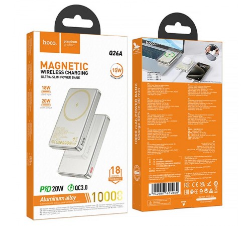 Портативний ЗП Power Bank Hoco Q26A Joy PD20W з БЗП 10000 mAh Titanium gold