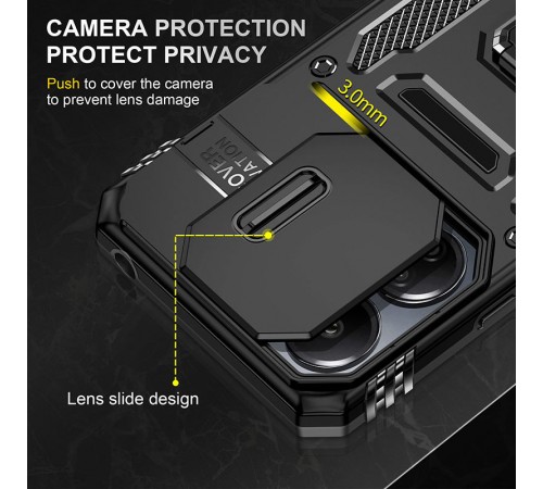 Ударостійкий чохол Camshield Army Ring для Xiaomi Redmi 13C / Poco C65 Чорний / Black Ударостійкий чохол Camshield Army Ring для Xiaomi Redmi 13C / Poco C65 Чорний / Black