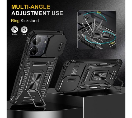 Ударостійкий чохол Camshield Army Ring для Xiaomi Redmi 13C / Poco C65 Чорний / Black Ударостійкий чохол Camshield Army Ring для Xiaomi Redmi 13C / Poco C65 Чорний / Black