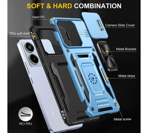 Ударостійкий чохол Camshield Army Ring для Xiaomi Redmi Note 13 Pro 4G / Poco M6 Pro 4G Блакитний / Light Blue Ударостійкий чохол Camshield Army Ring для Xiaomi Redmi Note 13 Pro 4G / Poco M6 Pro 4G Блакитний / Light Blue