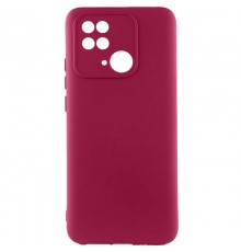 Чохол Silicone Cover Lakshmi Full Camera (AA) для Xiaomi Redmi 10C Бордовий / Marsala