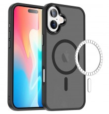TPU+PC чохол Metal Buttons with MagSafe Colorful для Apple iPhone 16 Plus (6.7") Чорний