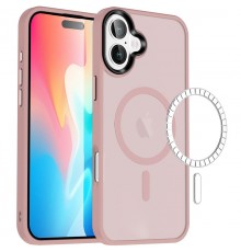 TPU+PC чохол Metal Buttons with MagSafe Colorful для Apple iPhone 16 Plus (6.7") Рожевий