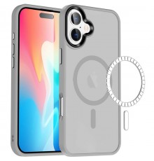 TPU+PC чохол Metal Buttons with MagSafe Colorful для Apple iPhone 16 Plus (6.7") Сірий