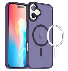 TPU+PC чохол Metal Buttons with MagSafe Colorful для Apple iPhone 16 Plus (6.7") Темно-фіолетовий