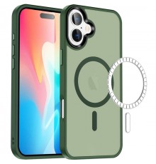 TPU+PC чохол Metal Buttons with MagSafe Colorful для Apple iPhone 16 Plus (6.7") Зелений