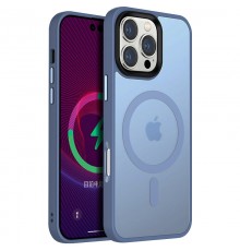 TPU+PC чохол Metal Buttons with MagSafe Colorful для Apple iPhone 16 Pro Max (6.9") Блакитний