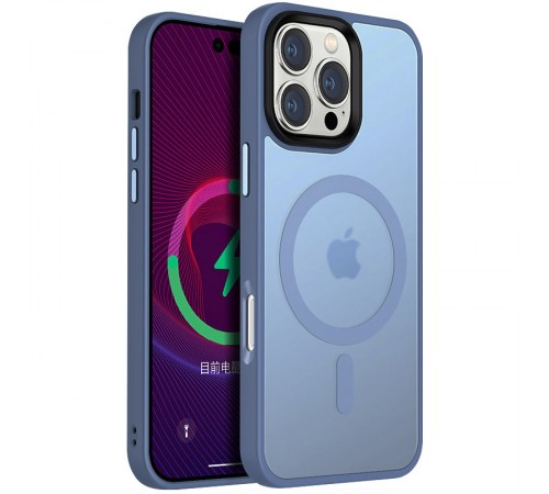 TPU+PC чохол Metal Buttons with MagSafe Colorful для Apple iPhone 16 Pro Max (6.9") Блакитний TPU+PC чохол Metal Buttons with MagSafe Colorful для Apple iPhone 16 Pro Max (6.9") Блакитний