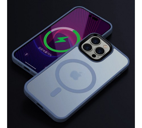 TPU+PC чохол Metal Buttons with MagSafe Colorful для Apple iPhone 16 Pro Max (6.9") Блакитний TPU+PC чохол Metal Buttons with MagSafe Colorful для Apple iPhone 16 Pro Max (6.9") Блакитний