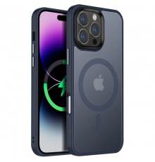 TPU+PC чохол Metal Buttons with MagSafe Colorful для Apple iPhone 16 Pro Max (6.9") Синій
