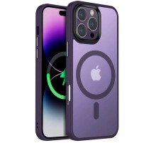 TPU+PC чохол Metal Buttons with MagSafe Colorful для Apple iPhone 16 Pro Max (6.9") Темно-фіолетовий