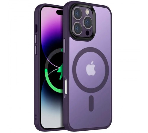 TPU+PC чохол Metal Buttons with MagSafe Colorful для Apple iPhone 16 Pro Max (6.9") Темно-фіолетовий TPU+PC чохол Metal Buttons with MagSafe Colorful для Apple iPhone 16 Pro Max (6.9") Темно-фіолетовий