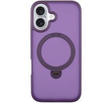 TPU+PC чохол Metal Buttons with MagSafe Colorful HQ Ring для Apple iPhone 16 (6.1") Purple
