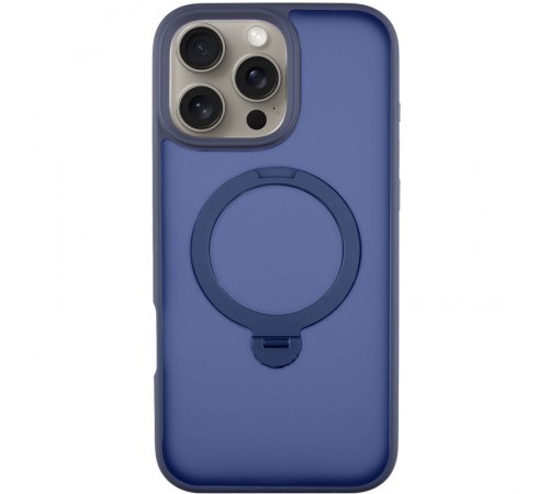 TPU+PC чохол Metal Buttons with MagSafe Colorful HQ Ring для Apple iPhone 16 Pro Max (6.9") Dark Blue TPU+PC чохол Metal Buttons with MagSafe Colorful HQ Ring для Apple iPhone 16 Pro Max (6.9") Dark Blue