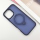 TPU+PC чохол Metal Buttons with MagSafe Colorful HQ Ring для Apple iPhone 16 Pro Max (6.9") Dark Blue