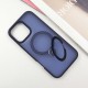 TPU+PC чохол Metal Buttons with MagSafe Colorful HQ Ring для Apple iPhone 16 Pro Max (6.9") Dark Blue