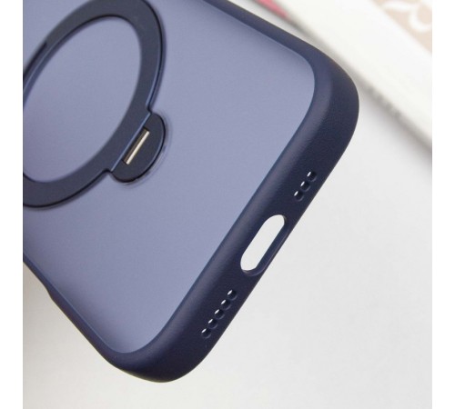 TPU+PC чохол Metal Buttons with MagSafe Colorful HQ Ring для Apple iPhone 16 Pro Max (6.9") Dark Blue TPU+PC чохол Metal Buttons with MagSafe Colorful HQ Ring для Apple iPhone 16 Pro Max (6.9") Dark Blue
