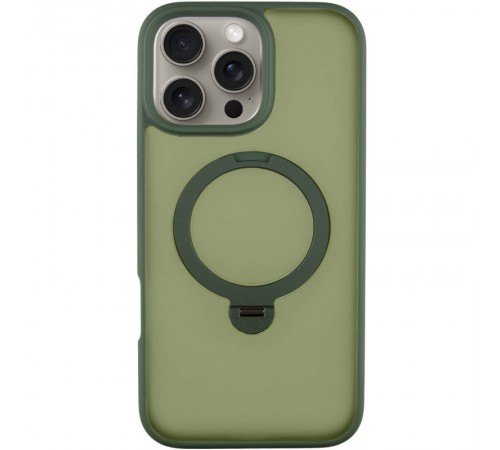 TPU+PC чохол Metal Buttons with MagSafe Colorful HQ Ring для Apple iPhone 16 Pro Max (6.9") Green TPU+PC чохол Metal Buttons with MagSafe Colorful HQ Ring для Apple iPhone 16 Pro Max (6.9") Green
