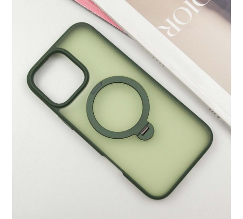 TPU+PC чохол Metal Buttons with MagSafe Colorful HQ Ring для Apple iPhone 16 Pro Max (6.9") Green TPU+PC чохол Metal Buttons with MagSafe Colorful HQ Ring для Apple iPhone 16 Pro Max (6.9") Green